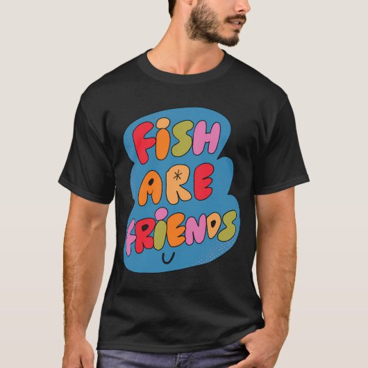 魚は友達(青) Tシャツ (正面)