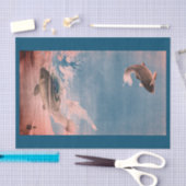 魚は水ティッシュペーパーで跳んでいる 薄葉紙 (クラフト)