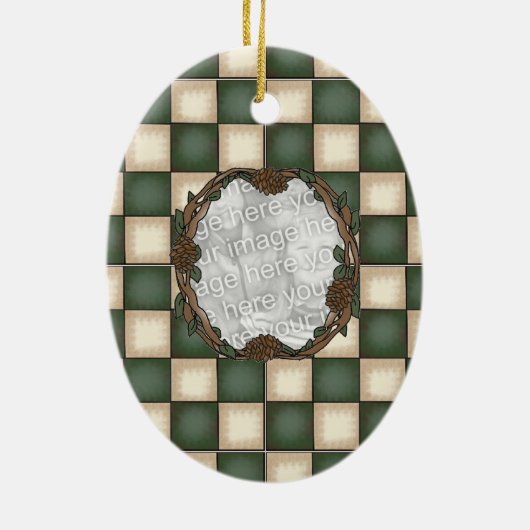 魚は私を恐れおもしろいる魚釣りパーソナライズされた写真 セラミックオーナメント (裏面)