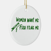 魚は私を恐れている、魚釣り・フィッシャー セラミックオーナメント (右)