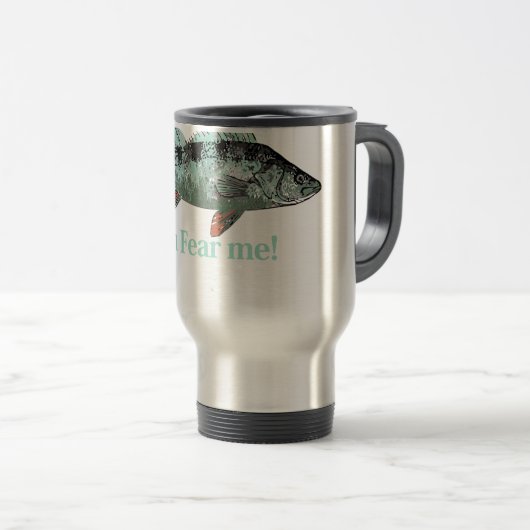 魚は私を恐れるおもしろい引用文のための漁師 トラベルマグ (正面右)