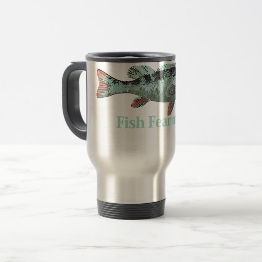 魚は私を恐れるおもしろい引用文のための漁師 トラベルマグ (正面左)