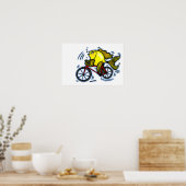魚は自転車の漫画おもしろいポスターが必要 ポスター (キッチン)