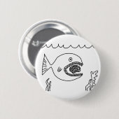 魚は頭脳を食べます 缶バッジ (正面&裏面)