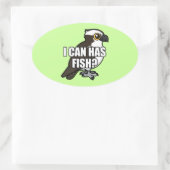 魚は食べられるか？ 楕円形シール (バッグ)