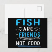 魚は食べ物ではない友人Tシャツ漁師シャツ ポストカード (正面/裏面)