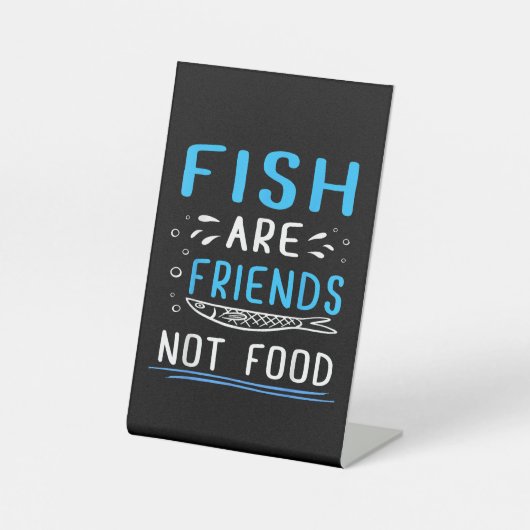 魚は食べ物ではない友人Tシャツ漁師シャツ 台座サイン (正面)