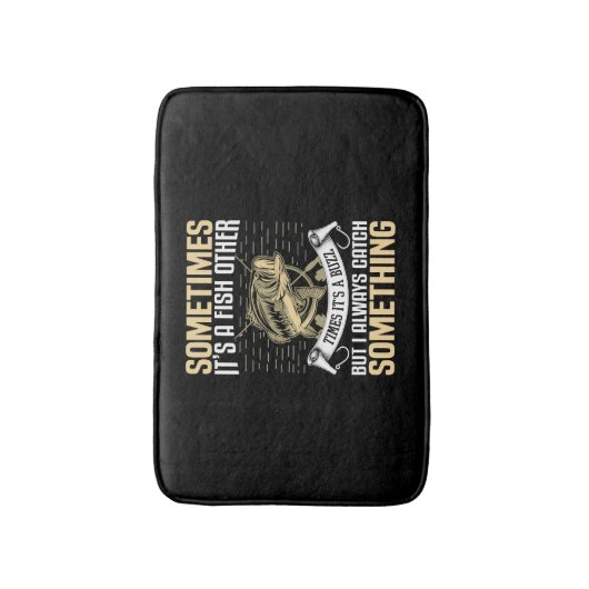 魚またはバズおもしろい魚釣りマス魚釣り バスマット (正面縦)