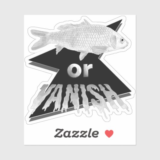 魚またはバニッシュのステッカー – モノクロ シール (シート)