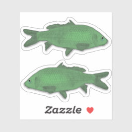 魚または魚のステッカーセット – 緑 シール