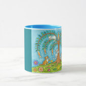 魚もしが生える木の上で猫が生えるヤナギ マグカップ (中央)