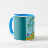 魚もしが生える木の上で猫が生えるヤナギ マグカップ (正面左)