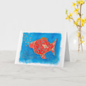 魚も秋を愛せる！ カード (黄色い花)