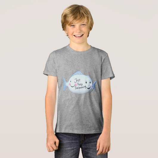魚やる気を起こさせるのTシャツ トライブレンドＴシャツ (正面全面)