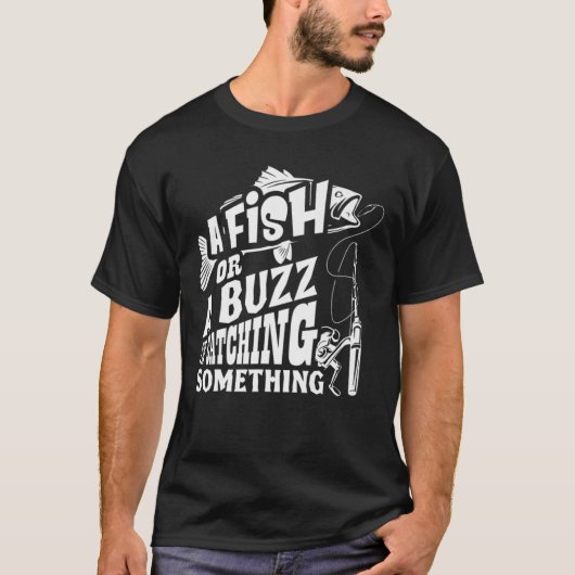 魚や魚を釣るおもしろい音 Tシャツ (正面)