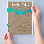 魚や魚介類をテーマにしたチラシやメニュー チラシ (手)