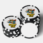 魚をくわえて飛ぶスーパーネコ ポーカーチップ (積み重ね)