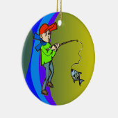 魚をつかまえている男の子 セラミックオーナメント (右)