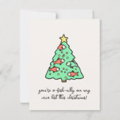 魚をテーマにしたクリおもしろいスマス シーズンカード (正面)