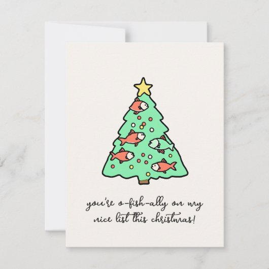 魚をテーマにしたクリおもしろいスマス シーズンカード (正面)