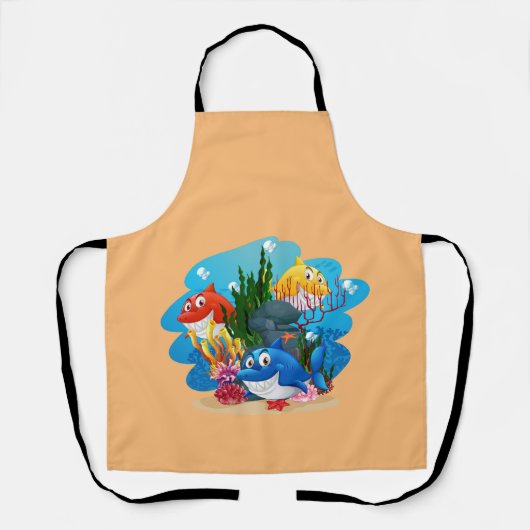 魚をテーマにした料理エプロン エプロン (正面)