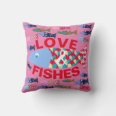 魚をテーマにした航海のかわいいコンフィの愛 クッション (裏面)