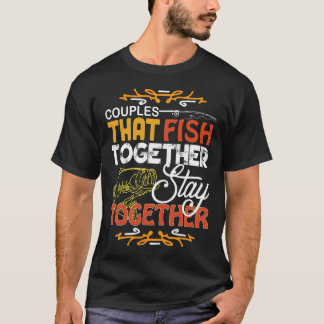 魚を一緒に釣るカップル魚 Tシャツ