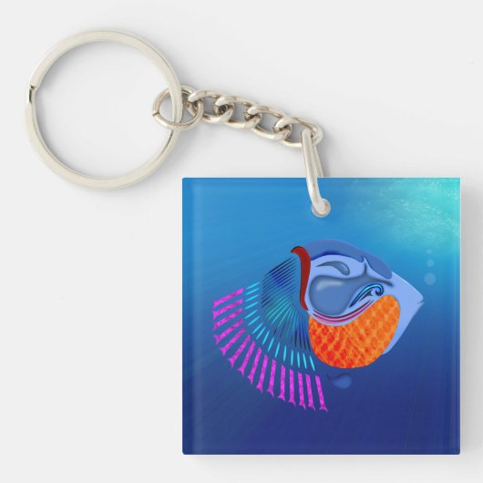 魚を取る キーホルダー (正面)
