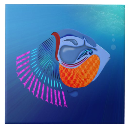 魚を取る タイル (正面)