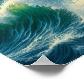 魚を威厳のある捕まえるために舞い降りるワシ16x20 ポスター (角)