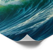 魚を威厳のある捕まえるために舞い降りるワシ ポスター (角)