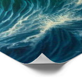 魚を威厳のある捕まえるために舞い降りるワシ ポスター (角)