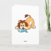 魚を持ったライオン カード (裏面)