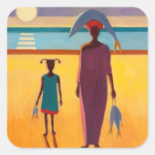 魚を持った人 スクエアシール (正面)