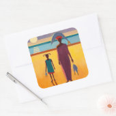 魚を持った人 スクエアシール (封筒)