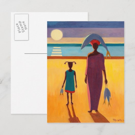 魚を持った人 ポストカード (正面/裏面)