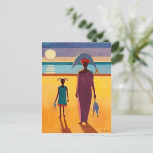 魚を持った人 ポストカード (スタンド正面)