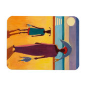 魚を持った人 マグネット (横)