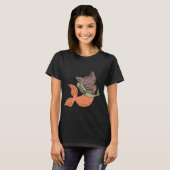 魚を持つ人魚猫 Tシャツ (正面フル)