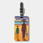 魚を持つ人 ラゲッジタグ (正面縦)