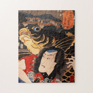 魚を持つ俳優のポートレート ジグソーパズル