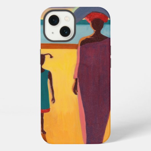 魚を持つ女性 iPhoneケース (裏面)