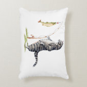 魚を持つ猫 アクセントクッション (正面(垂直))