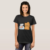 魚を持つ猫 Tシャツ (正面フル)