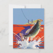 魚を採取することを行く空白のな招待状の赤いボート 招待状 (正面)