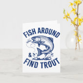 魚を探してマスを見つけよう 面白い釣り 父の日のユーモア カード (黄色い花)