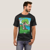 魚を探して湖のそばを歩く Tシャツ (正面フル)