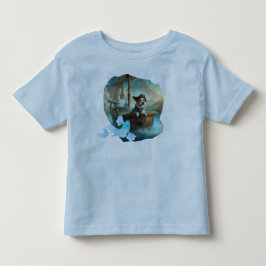 魚を探す船長さんになった子犬 トドラーTシャツ