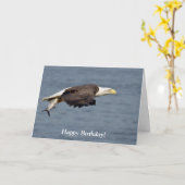 魚を携えたハゲワシ カード (黄色い花)