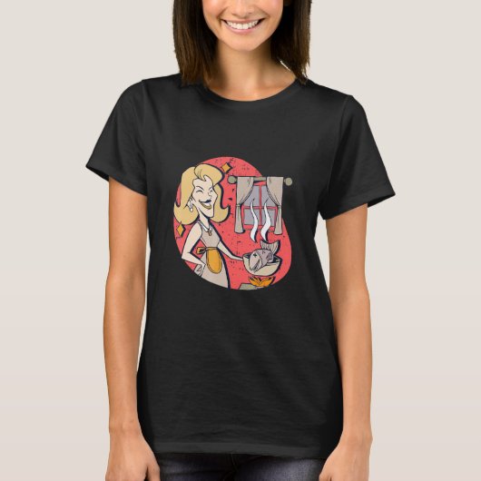 魚を料理する女性 Tシャツ (正面)